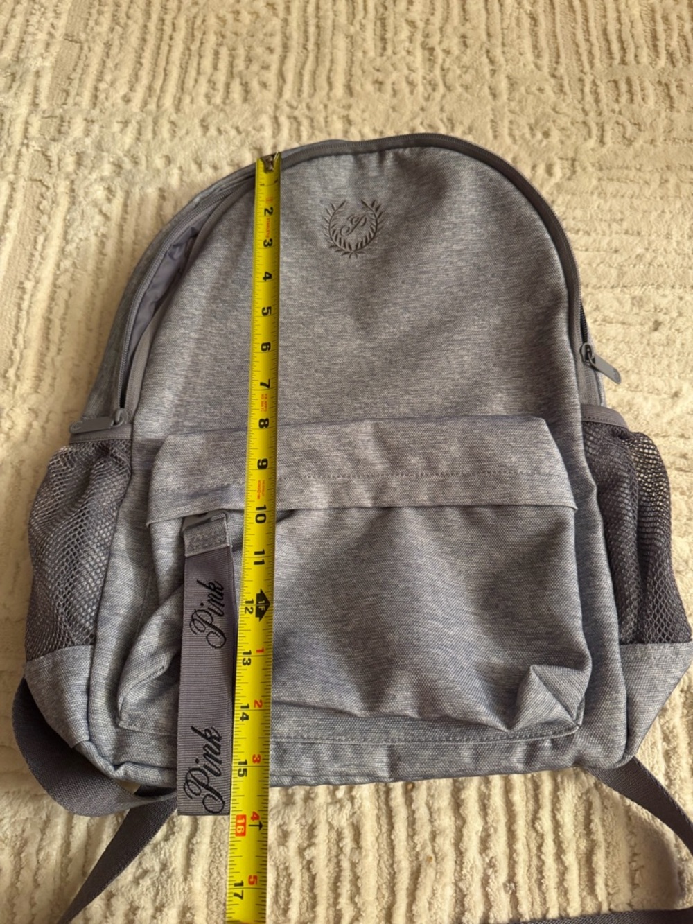 PINK Victoria’s Secret Backpack Gray Casual School Travel Bag - Picture 5 of 6